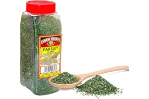 "Angel Brand Parsley Flakes 2 oz Bottle – Premium Dried Parsley Seasoning for Cooking, Garnishing, and Flavoring – Fresh Taste and Vibrant Color."