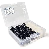 RuWfpz Safety Eyes Amigurumi Eyes for Crochet Animals 16mm - 100 Pcs Doll Crochet Eyes with Washers, Black Plastic Safety Eye