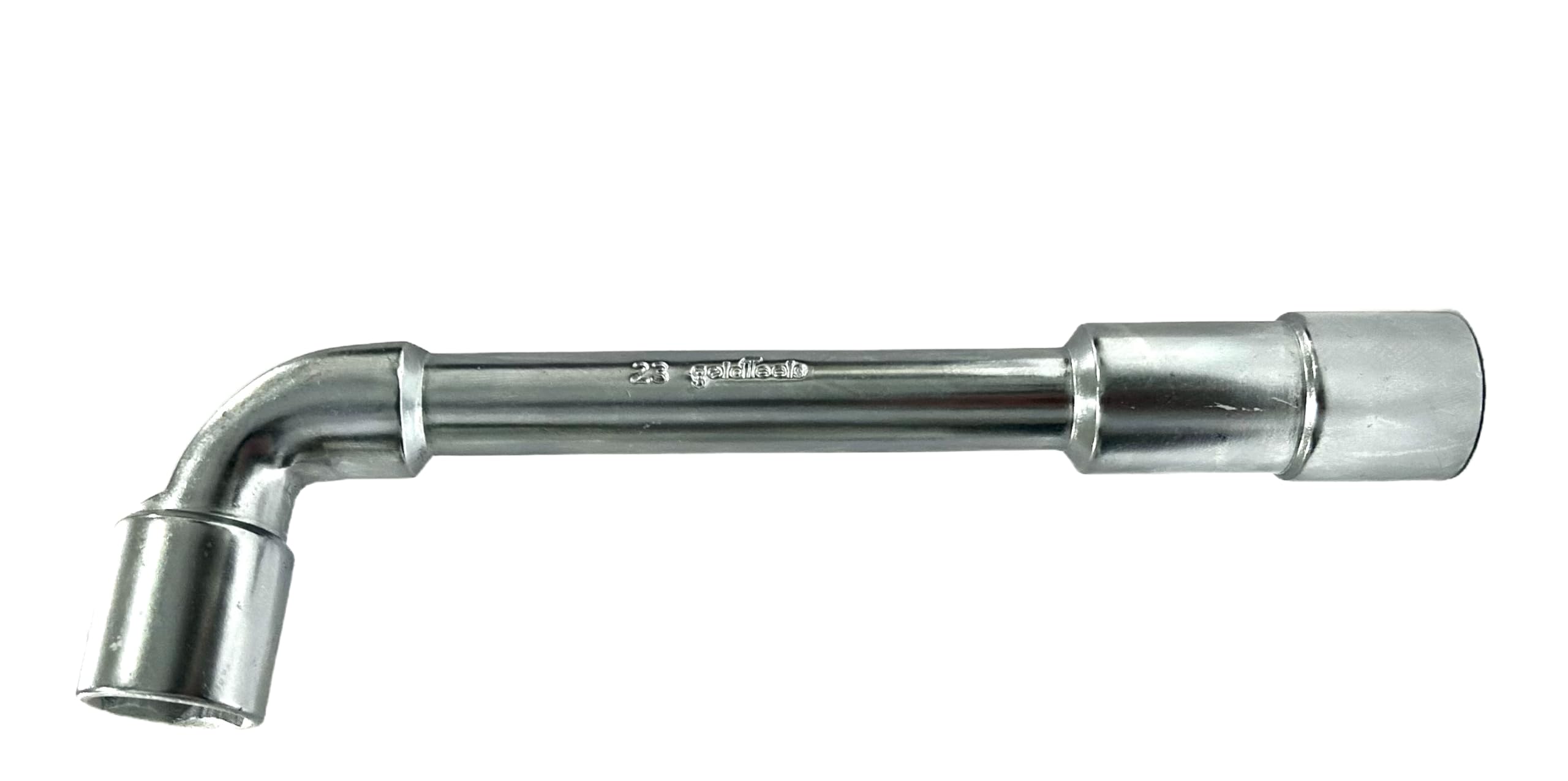 GOLDTOOLS Open Pipe Wrench 23 mm, 6 Sides x 6 Points, 90° Angled Head, Frabriqué in Chrome Vanadium Steel (23 mm)