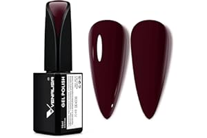 V VENALISA VENALISA 15ml Dark Red Gel Nail Polish, Deep Cherry Red Gel Polish Color Soak Off UV LED Nail Gel Polish Nail Art Starter Manicure Salon DIY at Home, 0.53 OZ