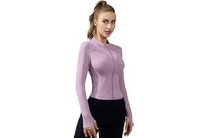 ANOTHER CHOICE Women Gym Zip Up Jacket Lightweight Cropped Workout Jacket Running Athletic Top with Thumb Hole