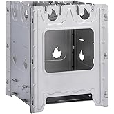 Boundless Voyage Folding Wood Stove Titanium Stove Ultralight and Compact Stove Camping Backpacking Stove Outdoor Cookware fo