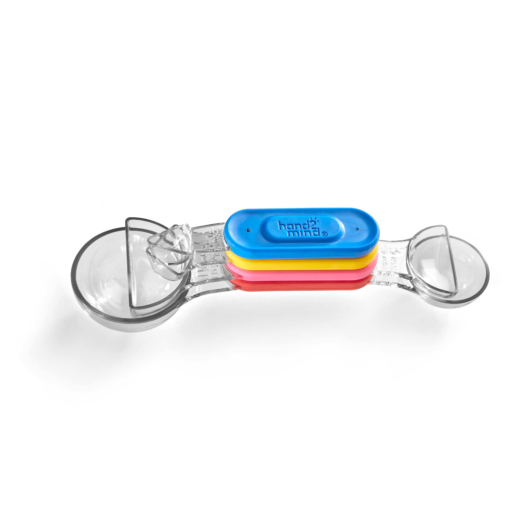 hand2mind Rainbow Fraction Measuring Spoons, Kids Montessori Kitchen Tools, Toddler Cooking Tools, Sensory Table Materials, Fraction Manipulatives, Homeschooling Supplies, Easter Baking (Set of 4)
