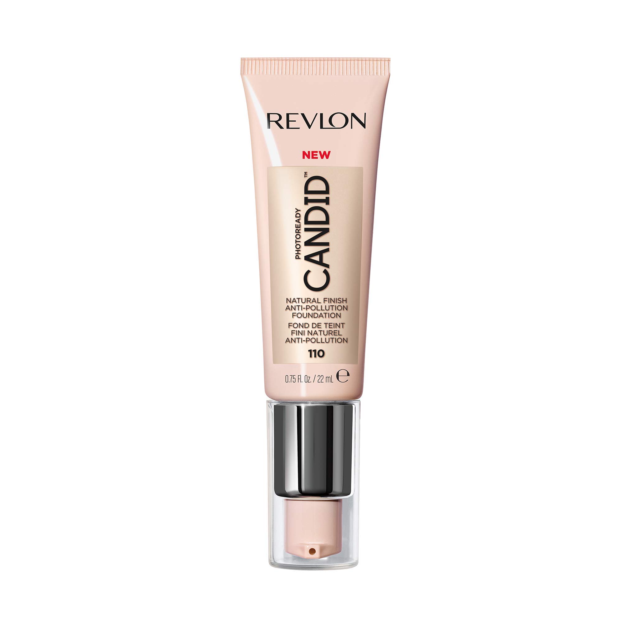 Revlon PhotoReady Candid Natural Finish Foundation, with Anti-Pollution, Antioxidant, Anti-Blue Light Ingredients, Porcelain (110), 22 ml