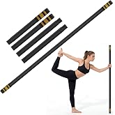 Queension 5ft Adjustable Yoga Stick with Non-Slip Foam Sleeveds for Balance | Made of Sturdy Alloy Steel, Stretching &amp; Mobility Stick, Exercise Fitness Pole for Balance &amp; Pilates