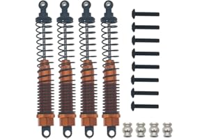 HobbyCrawler Shock Absorber Damper 130mm Oil Adjustable Alloy Aluminum for RC Car 1/10 Crawler Truck Upgraded Hop-Up Parts HPI HSP Traxxas Losi Axial Tamiya Redcat Himoto Losi ECX(Orange)