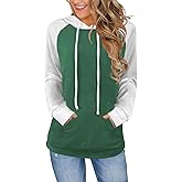 Bosmeer Hoodies for Women Lightweight Long Sleeve Sweatshirt Loose Fit Color Block Tunic Tops with Pockets 2025