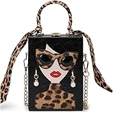 Novelty Unique 3D Lady Face PU Leather Top Handle Satchel Handbags for Women Funky Tote Purse Hobo Crossbody Shoulder bags