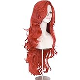 Miss U Hair Long Wavy Red Wig for Women Halloween Costume 32 Inches Red Hair Wig for Cosplay Party