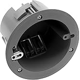 AIRTAK Round 18 Cu.in. PVC Old Work Round Electrical Ceiling Box,4" Dia (3.25" Screw Distance) Old Work Junction Box with ETL Listed,Fire Rated for 2 Hours(1 Pack).