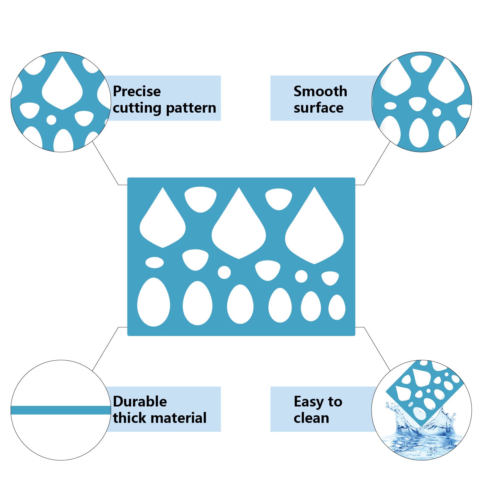 GORGECRAFT 2 Styles Leather Earrings Making Jewelry Shape Template Teardrops Reusable Plastic Cutouts Cutting Stencil Lapidary Templates for Tear Drop Bracelets Making Jewelry DIY Crafts 5”x3.5”