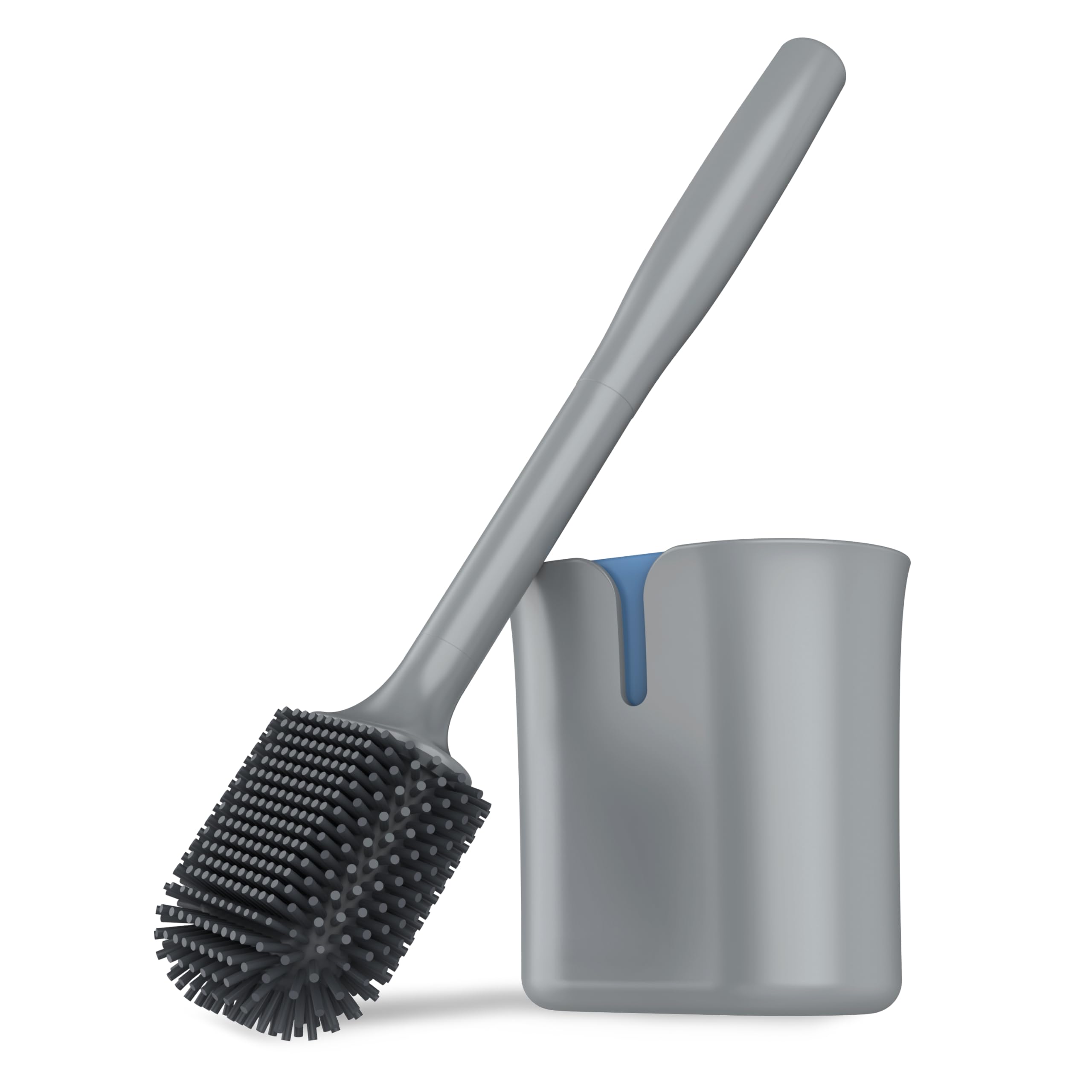 MR.SIGA Toilet Bowl Brush and Holder, Toilet Brush with Durable and Flexible TPR Bristles, Wall Mounted Toilet Brush Cleaner for Bathroom Cleaning, Gray, 1 Pack