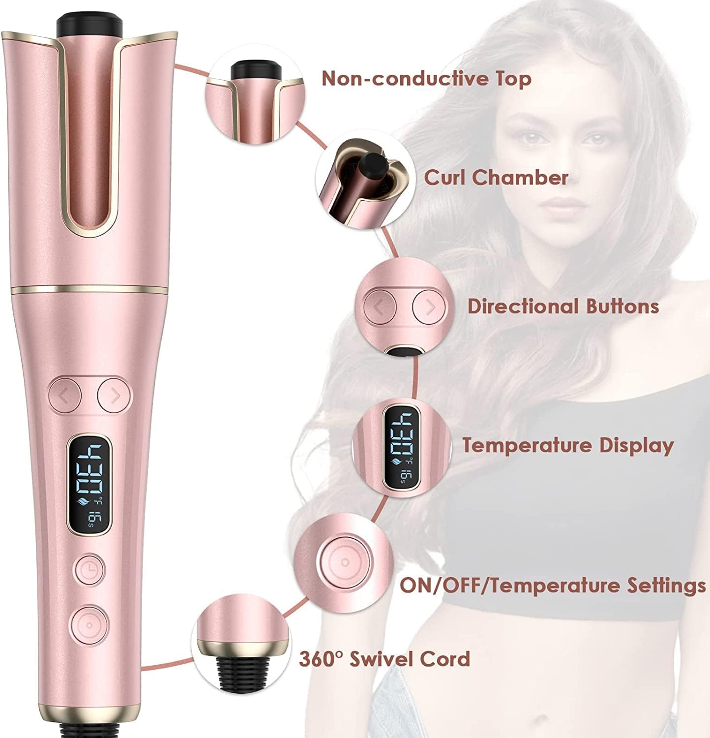 Automatic Curling Iron, Auto Hair Curler Wand