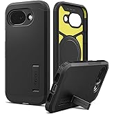 Spigen Tough Armor MagFit for Pixel 10a Case, Black | Kickstand, Military-Grade Drop Protection, Raised Camera Protection, Compatible with MagSafe, Screen Protector Compatible
