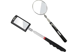 Enbar 360 Rotating Telescopic Inspection Mirror - Mechanics Car Mirror on a Stick with Lights and Extendable Mechanic Tool for Automotive