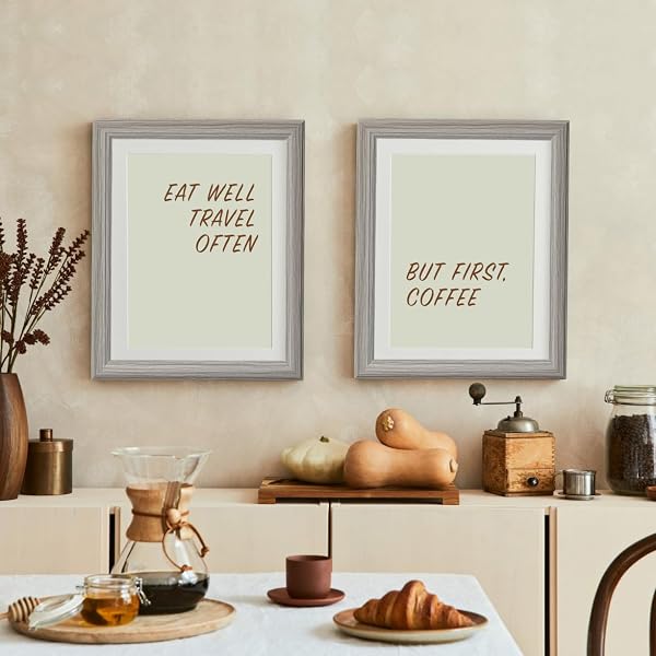 KTKDE 12X16 PICTURE FRAME SET OF 5, WOODEN FRAMES GREY, VERTICAL & HORIZONTAL WALL HANGING FOR WALL DISPLAY,STUDIO GALLERY PHOTO FRAME FOR PHOTOS, POSTERS & ART PRINTS