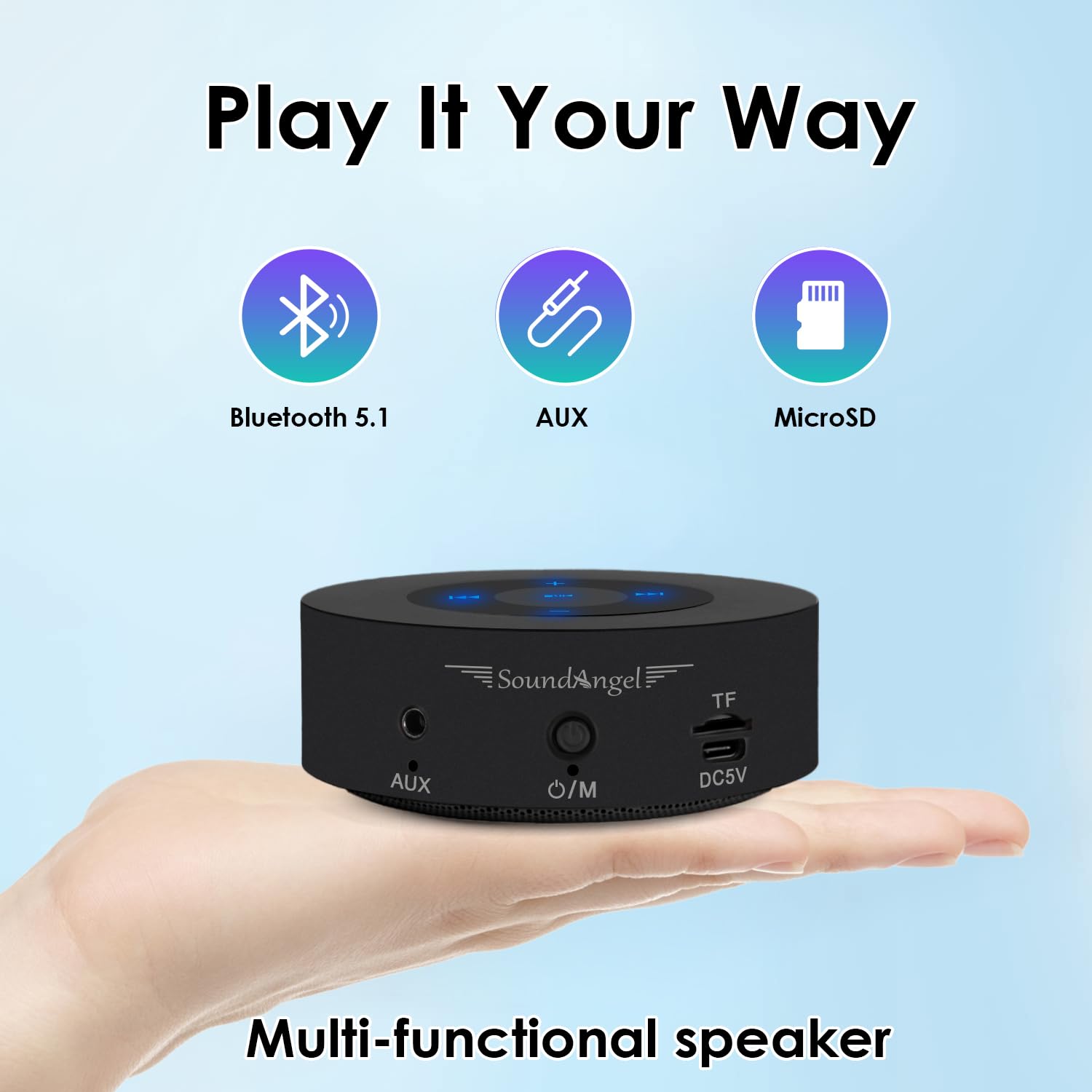 XLEADER Small Bluetooth Speaker (Travel Case Provided) Portable Wireless, HD Sound&Rich Bass, Touch Design, 12H Playtime, Support Aux Input, Micro SD, Mic, for Laptop PC Office Bathroom, Car, Gifts