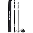 REDCAMP Aluminum Adjustable Camping Tarp Poles, Set of 2, 36in to 90in Telescoping Lightweight waterproof Tent Poles for Shelter, Hammock Rain Fly, Awning, Black