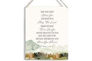 YCYD Christian Inspirational Wall Art May The Lord Bless You And Keep You Christian Blessing Quote Wall Decor Religious Gifts Wall Decor Christian Bible Verse Wall Art Wooden Hanging Sign 8 x 10 Inches