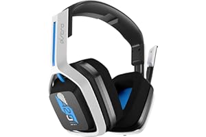 Astro Gaming A20 Gen 2 Wireless Earphone White/Blue - PS5, PS4, PC, Mac - 2.4GHz USB, Twist-up Microphone, 15hr Battery, Comf