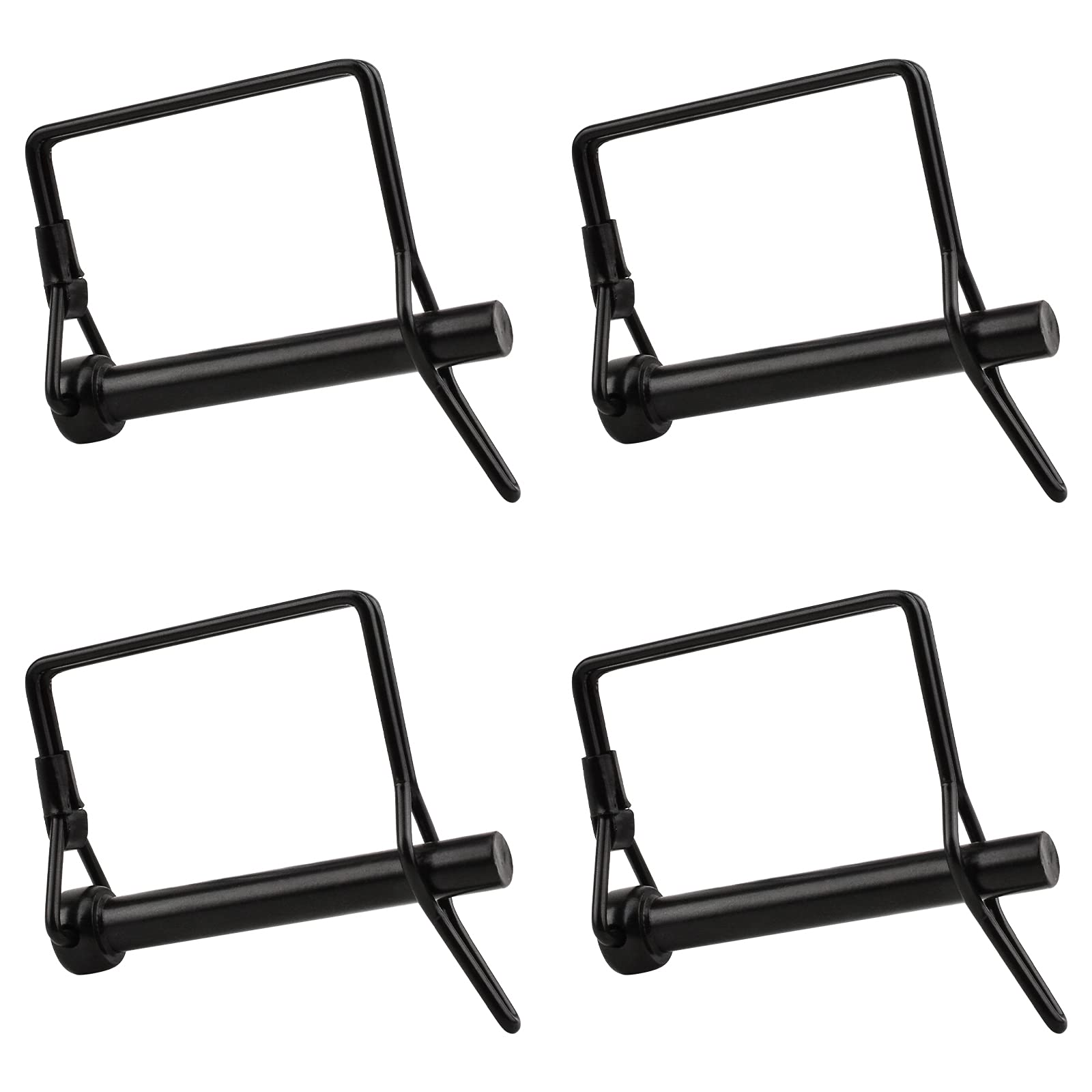INCREWAY Wire Lock Pin, 4PCS 8mm Carbon Steel Shaft Locking Pin Safety Coupler Pin Square Loop Wire Lock Trailers Pin for Farm Lawn Garden