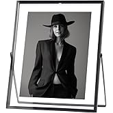 IZIDDO 8x10 Black Floating Frame, 8"x10" Metal Frame For Picture 5x7,6x8,4x6 Wall Mount or Tabletop Shelf Photo Frames, Double Sided Display Picture Frame Acrylic Sign Holder for Wedding,Office Decor