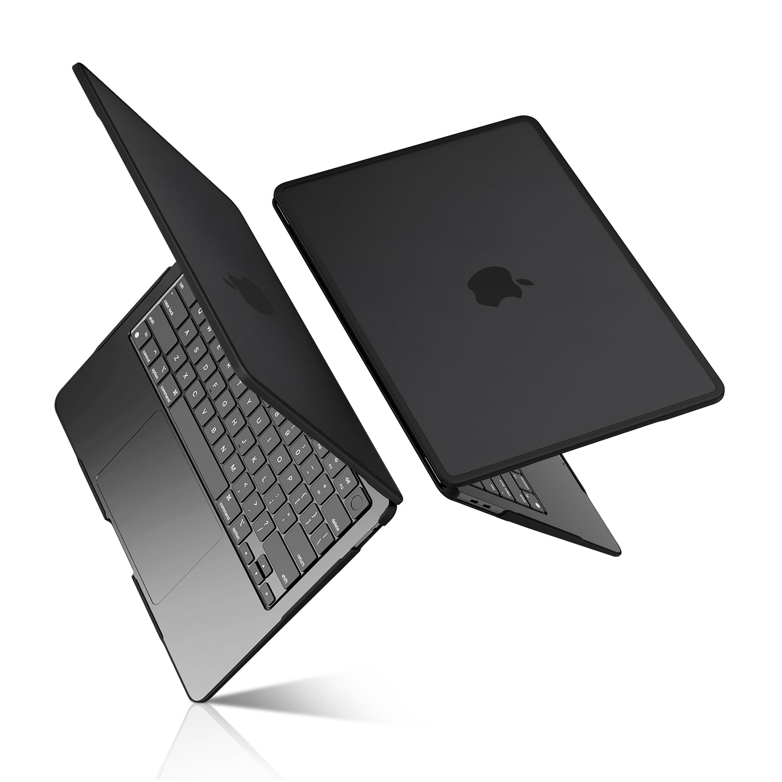 BlueSwan Case Compatible for Macbook Air 13 inch M1 A2337 A2179 A1932, Released in 2021 2020 2018, Anti-rupture TPU Frame + Ultra-thin PC Matte Anti-fingerprint Protective Cover - Frosted Black