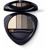Dr. Hauschka Eye &amp; Brow Palette, 01 Stone, Smoky Eye, Compact includes Four Neutral Shades, Natural, Mineral, Eyeshadow, Matte and Satin Finishes, All Skin Tones, 0.19 oz