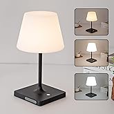 Mywellian Outdoor Rechargeable Table lamp Cordless, Battery Operated Night Lights,Waterproof lamp for Shower,4000mAh LED 3 Colors Dimmable Touch Bedside Lamp for Coffee Shop Bath Patio -Black