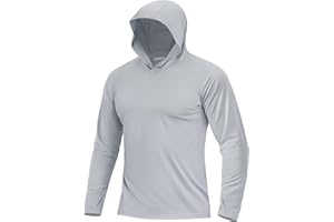 Boladeci Men's UPF 50+ Sun Protection Lightweight Hoodie Shirts Long Sleeve Fishing Shirts SPF UV Hiking Swim