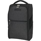 CADDYDADDY Premium Golf Shoe Bag w/Internal Shoe Divider Ventilated Sides | Zipper Sports Shoe Strap Bag with Side and Front Accessory Pocket for Storing Golf Accessories Golfers Shoe Carry Bags