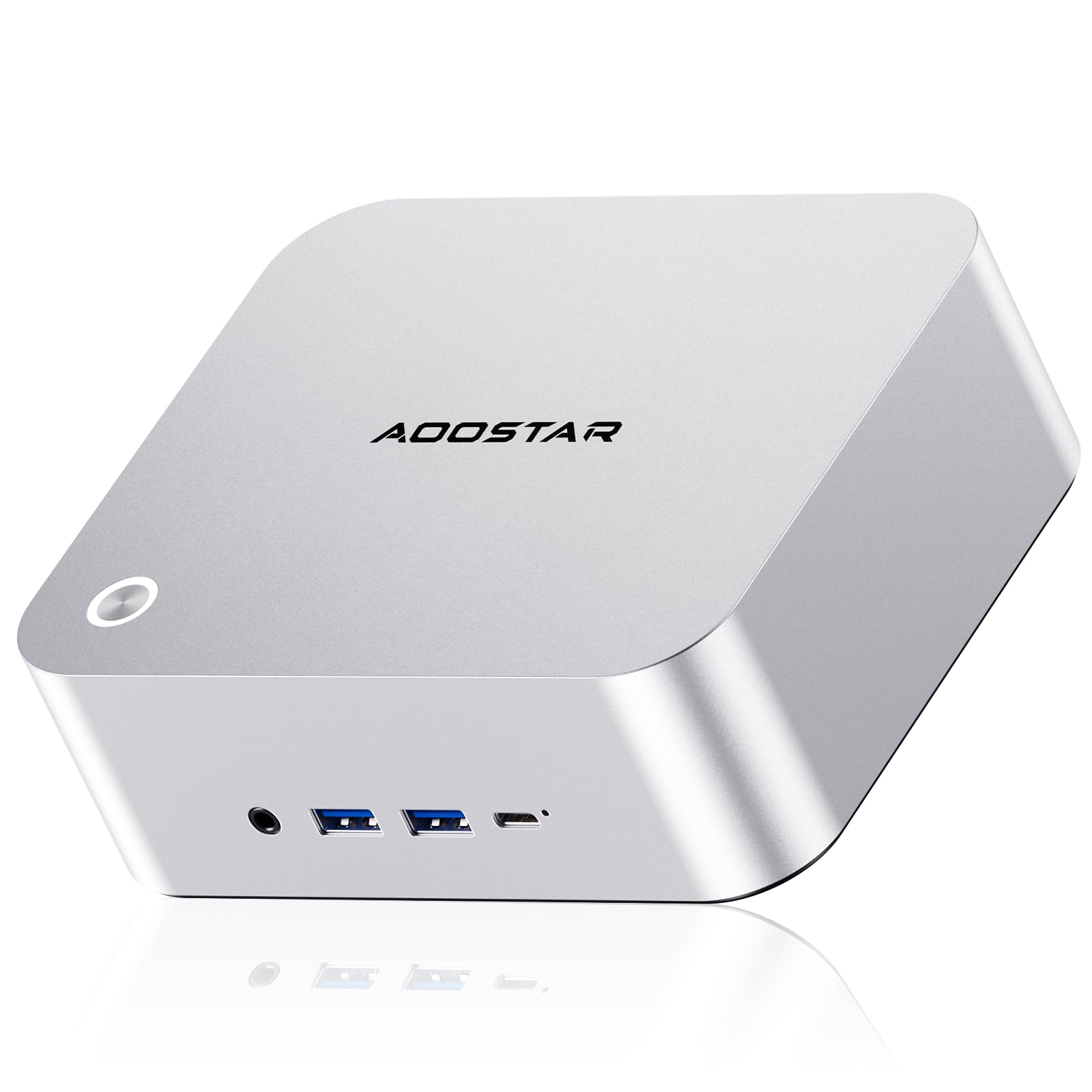 AOOSTAR MACO Mini PC Ryzen 7 H 255(bis zu 4,9GHz), 24GB DDR5 RAM 1TB M.2 SSD, Mini Desktop Computer W11 Pro Radeon 780M/OCuLink/2xUSB4/2x2,5G LAN/4K Quad-Display/Fingerabdruck für Gaming/Schule/Büro