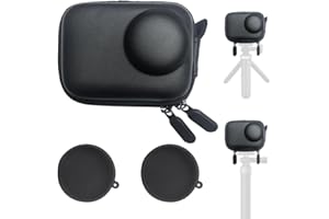 ULBTER Mini Bag Case for DJI OSMO Action 5 Pro/Action 4 / Action 3 Camera + Rubber Lens Cap Cover [1+2 Pack], Carrying Portab