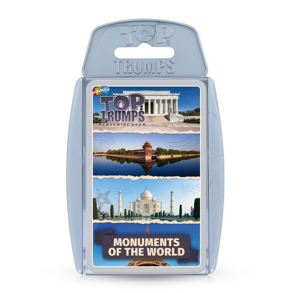Top Trumps Monuments of the World Classic Card Game, learn about the Statue of Liberty, Taj Mahal and Luxor Temple in this educational pack, great gift for ages 6 plus