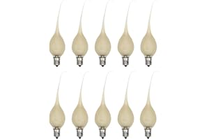 Creative Hobbies® Country Style Incandescent Silicone Dipped Candle Light Bulbs (Pkg of 10 Bulbs) ~ 5 Watt Pearlized Silicone, Gold Glow
