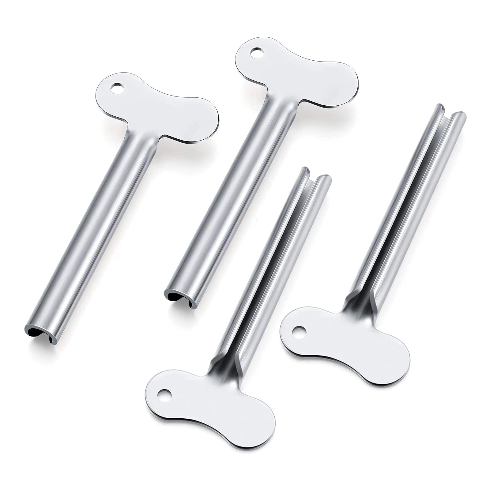 ZOCONE Toothpaste Squeezer, 6pcs Metal Tube Squeezer Key Stainless Steel Toothpaste Roller Tube Wringer for Paint, Cream, Cosmetic and Hair Dye(E)