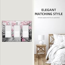 Paris Street Eiffel Tower Pink Floral Triple Rocker