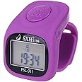 PHONEX Digital Finger Counters Tasbeeh - Mutli-Channel Silicone, 5 Customizable Channels, 3 Fixed Channels at 33/66/99/100/108 Counts, Beep, Time Clock, Reset Button - Purple