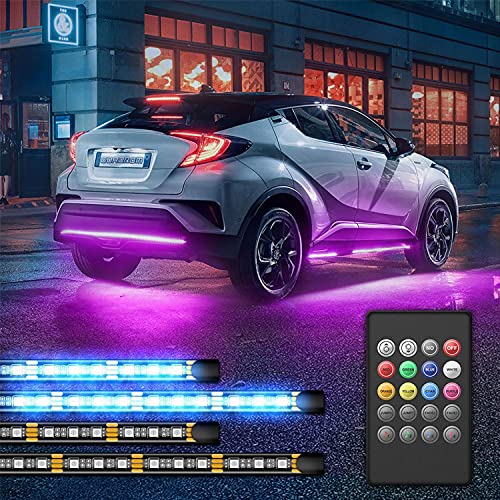 Car Neon Underglow Lights, GOADROM Waterproof RGB LED Strip Light MultiColored Underbody