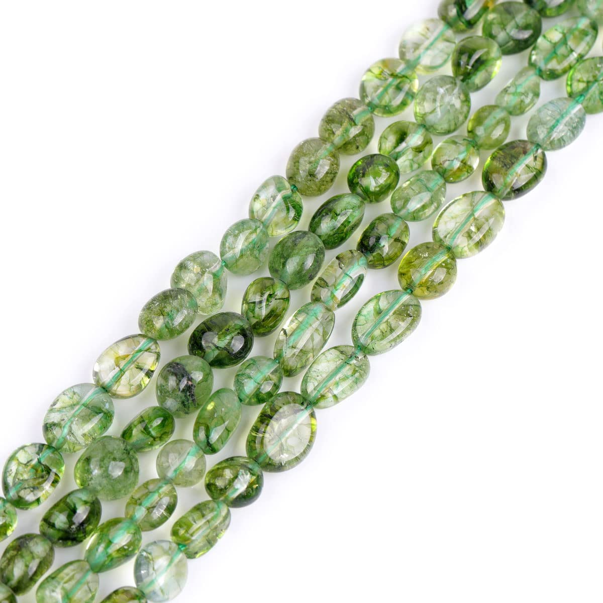 Sweet & Happy Girl's Store 5X7mm Freeform Potato Shape Dyed Green Crystal Quartz Beads Strand 15 Inch Jewellery Making Beads