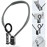 TELESIN° Max Magnetic Neck Mount for Phones, POV/Vlog Neck Phone Holder w Fixing Chest Strap Selfie Mount Hand Free Phone Neck Holder Stand Video Recording for iPhone Android Phones (Gray)