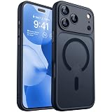 CANSHN Magnetic Compatible with iPhone 17 Pro Case, Upgraded [Full Camera Protection] [Compatible with Magsafe] [Translucent Matte] Shockproof Protective Phone Cover 6.3 Inch - Black
