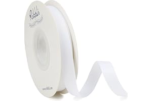 Ribbli White Grosgrain Ribbon, 1/2 inches x Continuous 25 Yards,Use for Bows DIY Hair Accessories,Gift Wrapping,Craft and Sewing
