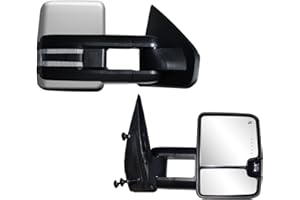 AERDM Power Heated Tow Mirrors for Ford F150 2004-2014 with LED Signal & Puddle Light - Chrome Pair Set