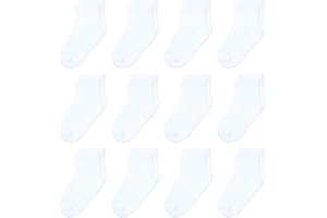 HYzgb 12 Pack Non Slip Kids Toddler Baby Socks with Grips for 1-7 Years Boys Girls Cotton Crew Socks Multi Colors