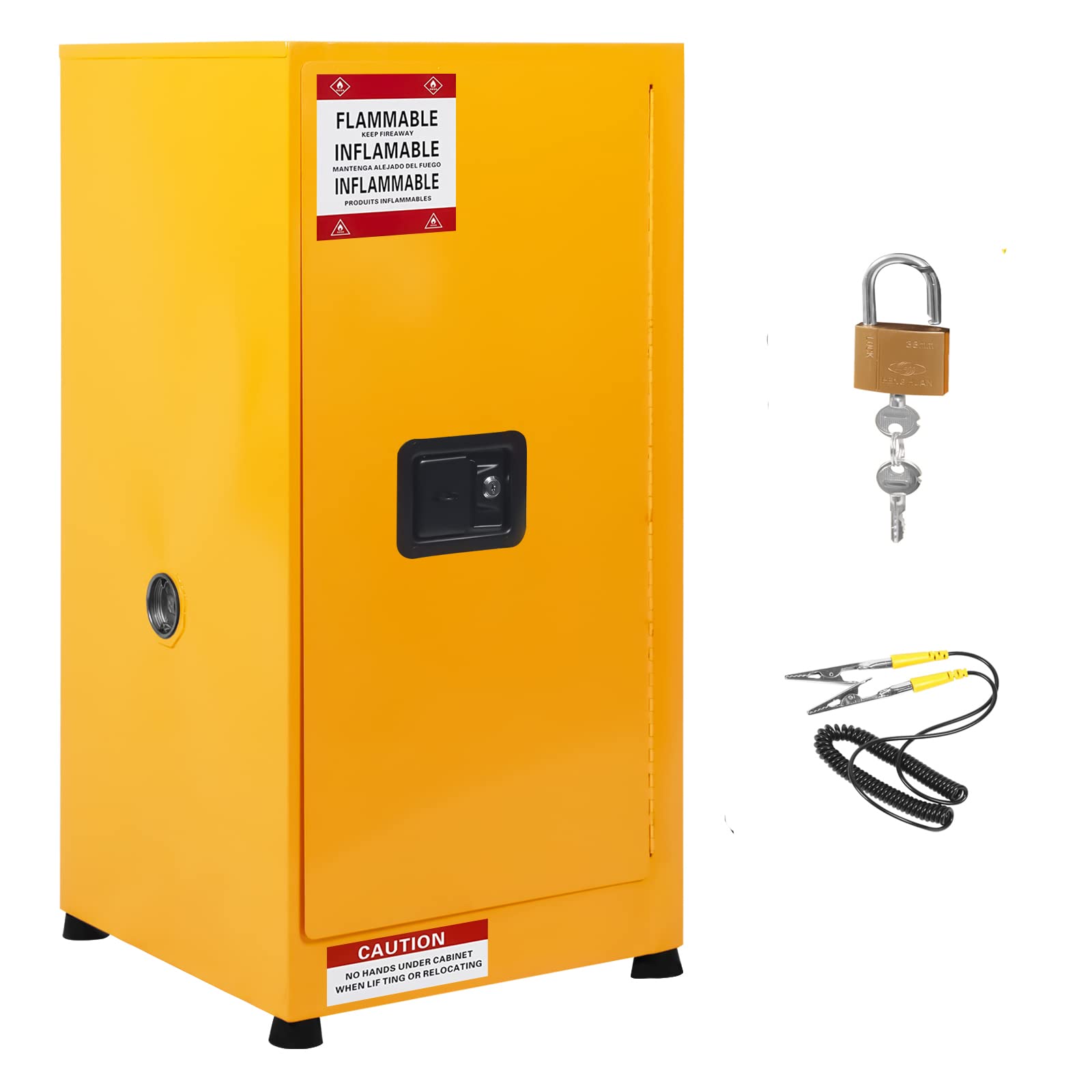 MERXENG 18″ x 18″ x 35″ Galvanized Steel Safety Cabinet, Flammable Liquids Storage Cabinet Fireproof Leakproof Cabinet for Industry and Home