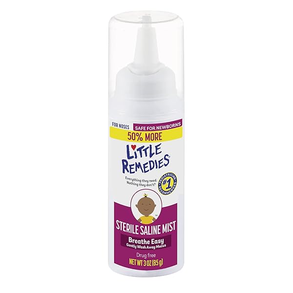 LITTLE REMEDIES STERILE SALINE NASAL MIST, SAFE FOR NEWBORNS, 3 OZ