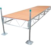 Patriot Docks 16' Straight Stationary Pipe Dock Kit | Aluminum Boat Dock System, Modular Expandable Lake Dock with Maintenance-Free Decking &amp; Adjustable Pipe Legs for Easy Installation