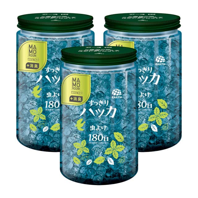 アース製薬(Earth Chemical) マモルームエッセンス 虫よけパール 180日用 すっきりハッカ 500g×3本商品画像