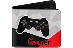 EXXBYELI Gamer Gifts for Boys Wallet Gamepad Leather Wallets Credit Id Card Cash Holder Black Rfid Blocking Zipper Cute Cool Funny Aesthetic Gaming Wallets Gifts for Gamers Men Boys Teenager